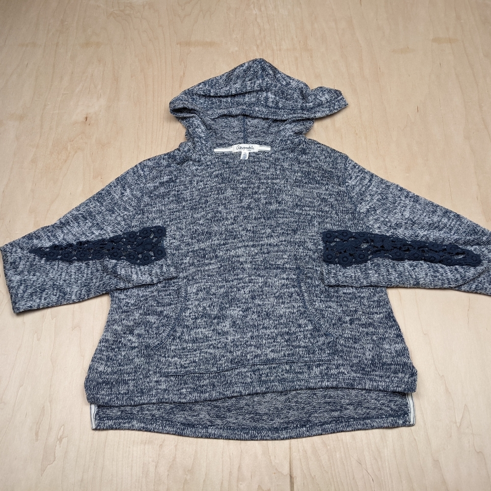 Aeropostale Lightweight Stretch Knit embroidered Hoodie, Juniors (L)